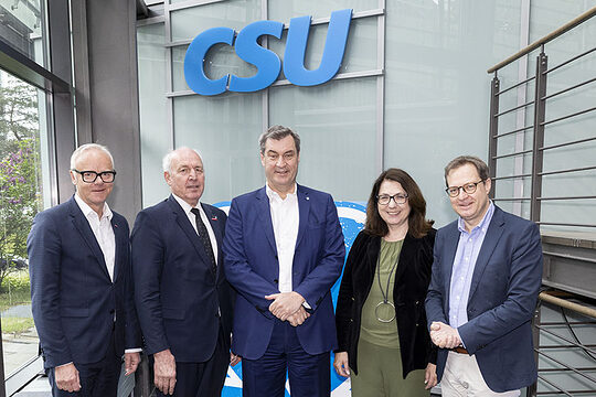 Franz Xaver Peteranderl, Dr. Hüpers, Dr. Markus Söder, Martin Huber, Tanja Schorer-Dremel, Spitzengespräch von Handwerkskammern und CSU-Präsidium