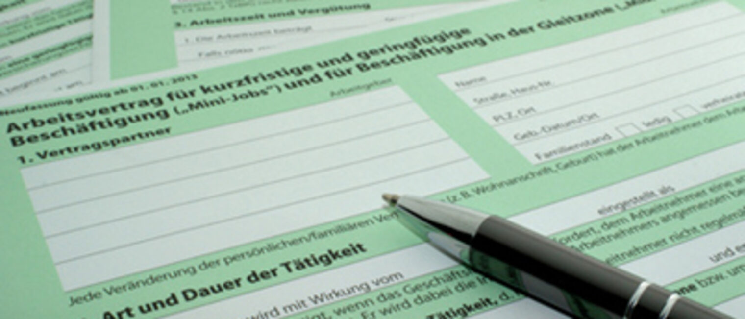 Stift Kugelschreiber Arbeitsvertrag Vertrag Mini-Job