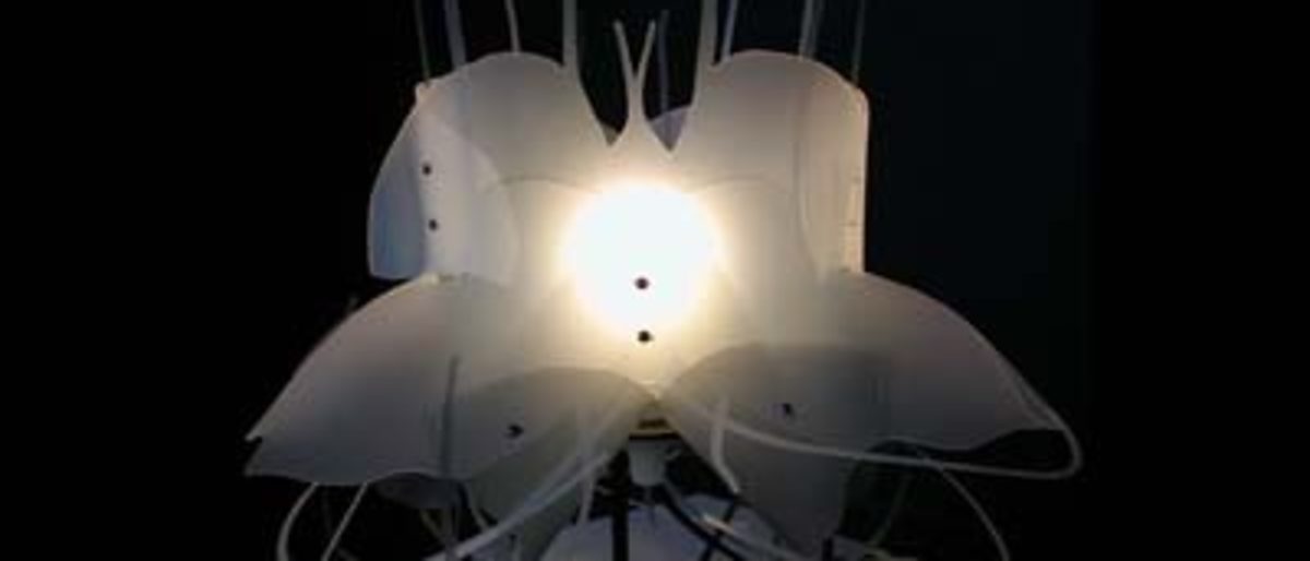 "Light Form 1"; Tischlampe; Polypropylen, Stahl; 37 x 30 x 29 cm "Light Form 1"; Tischlampe; Polypropylen, Stahl; 37 x 30 x 29 cm