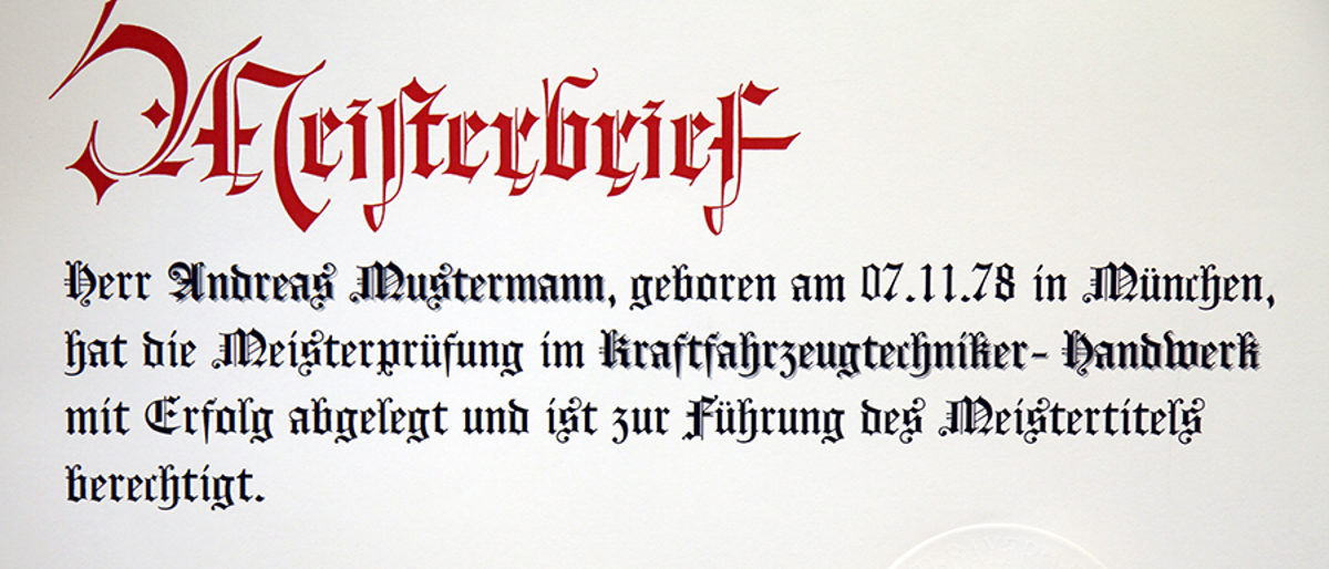 Meisterbrief Meisterbrief