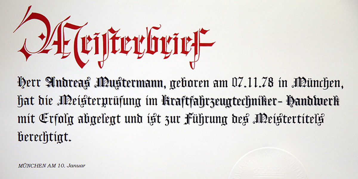 Meisterbrief Meisterbrief