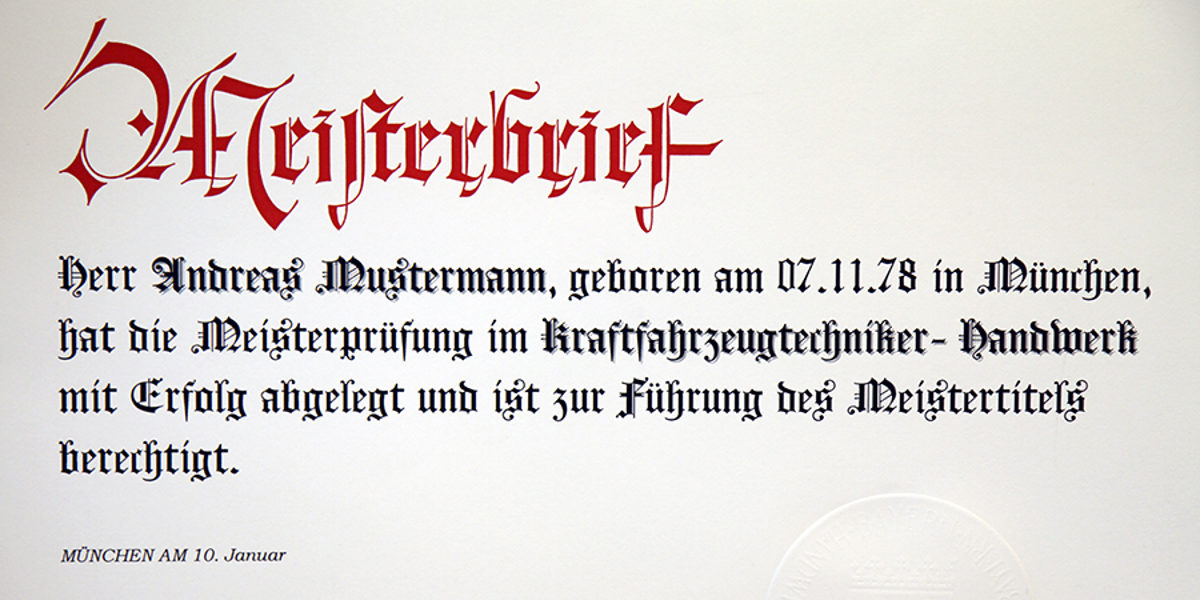 Meisterbrief Meisterbrief