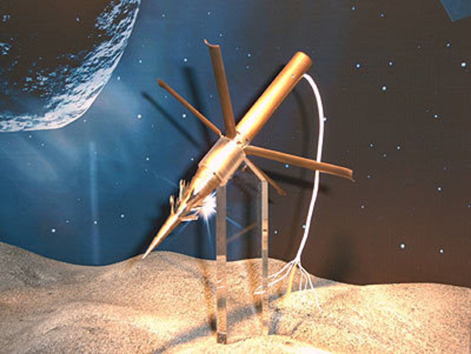 Das Verankerungssystem der Raumsonde Rosetta-Lander kommt aus Garching vom Max-Planck-Institut für extraterrestrische Physik; entwickelt von dem Ingenieur Markus Thiel und Christian Rohé, einem Feinmechaniker aus dem bayerischen Handwerk. Das Verankerungssystem der Raumsonde Rosetta-Lander kommt aus Garching vom Max-Planck-Institut für extraterrestrische Physik; entwickelt von dem Ingenieur Markus Thiel und Christian Rohé, einem Feinmechaniker aus dem bayerischen Handwerk.