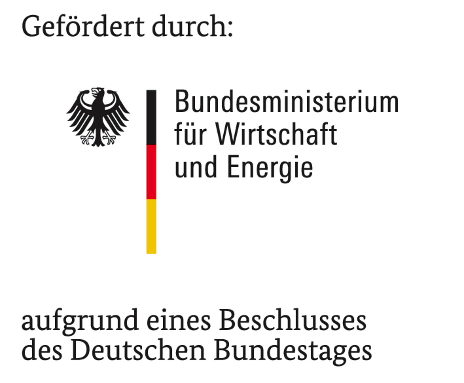 BMWI Logo Förderung Bundestag Beschluss