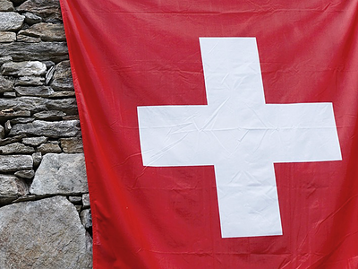 Fahne Mauer Schweiz Switzerland Flagge