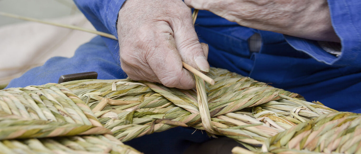 Hand Reed Flechten Korb Stuhl