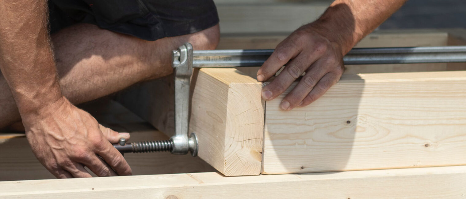 Hand Holz Bau Zimmerer Schraubzwinge Knie Balken