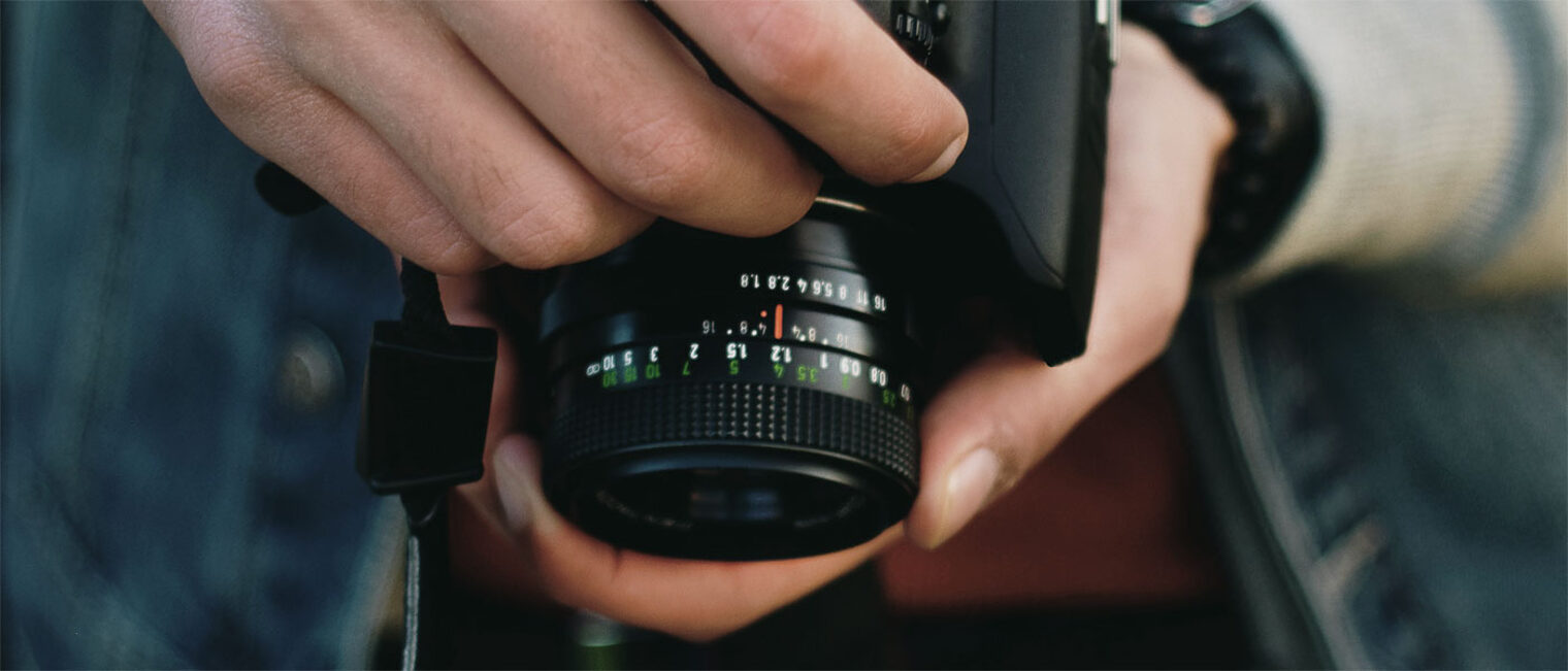 Hand Foto Kamera Objektiv