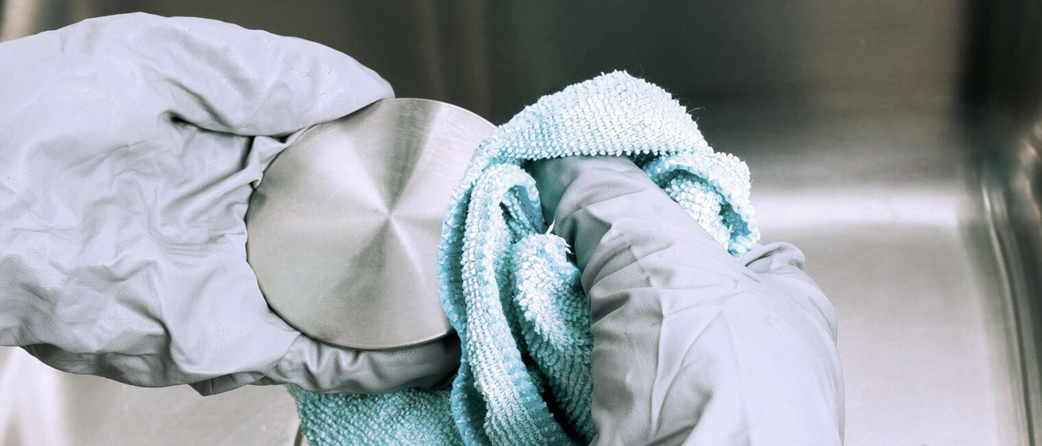 Hand Handschuh Gummihandschuh Spülbecken Waschbecken Abfluss Sauber Putztuch putzen reinigen