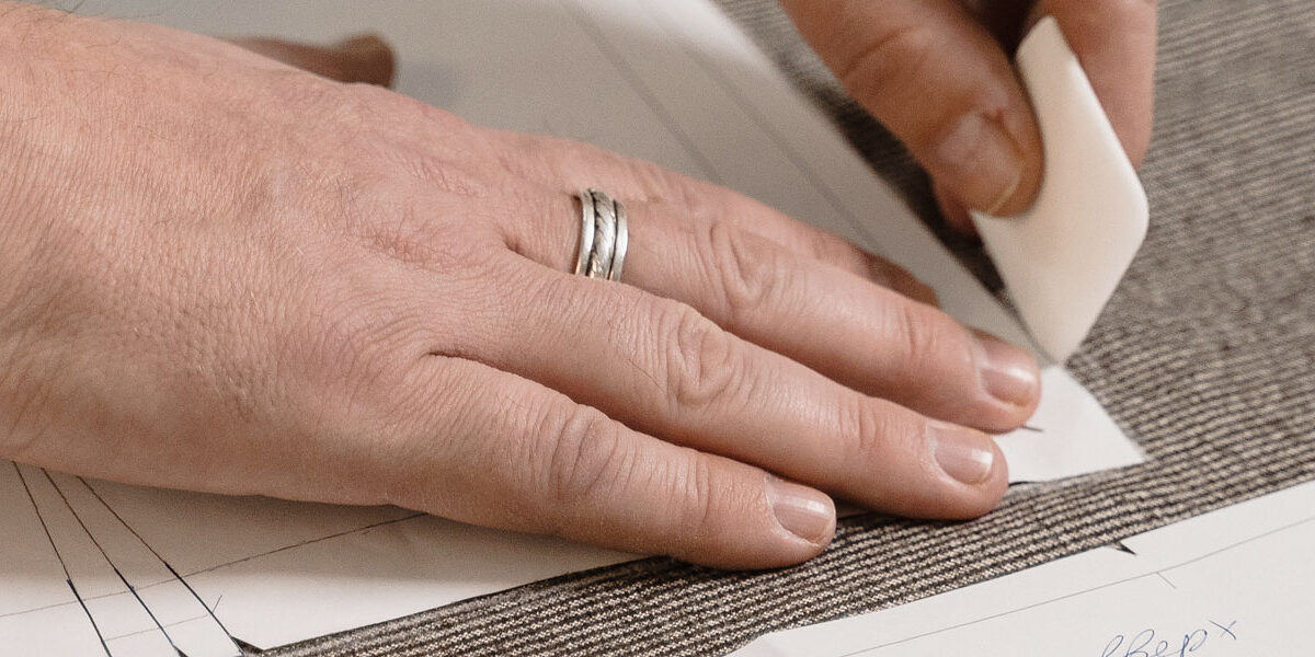 Hand Nähen Kreide Stoff