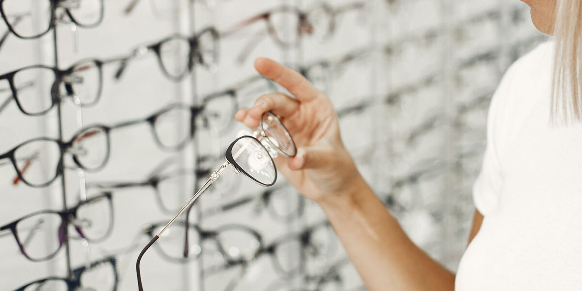 Brillen Optiker Hand Frau