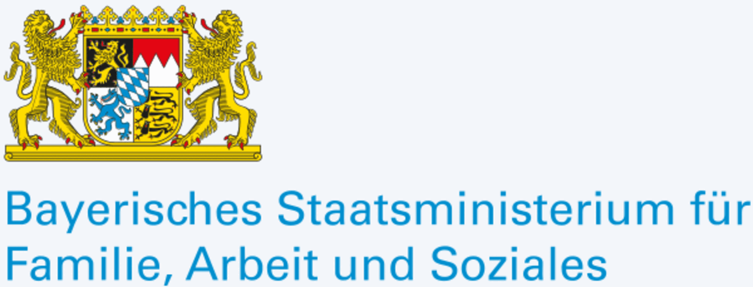 StMAS Logo Bayerisches Staatsministerium für Familie, Arbeit und Soziales grau