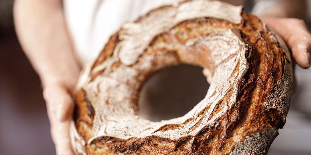 Hand Brot Bäcker Laib