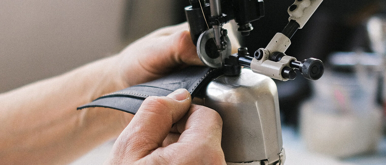 Hand Leder Nähmaschine