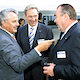 (v.l.n.r.) Finanzminister Prof. Dr. Kurt Faltlhauser mit Hauptgeschäftsführer Bernd Lenze und Handwerkskammer-Präsident Heinrich Traublinger, MdL