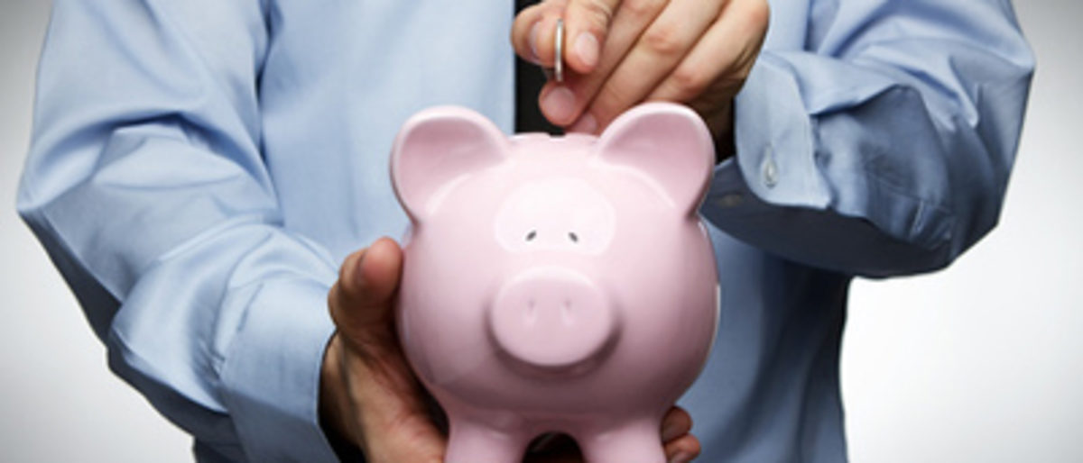 Geld Sparschwein sparen Schwein Hand