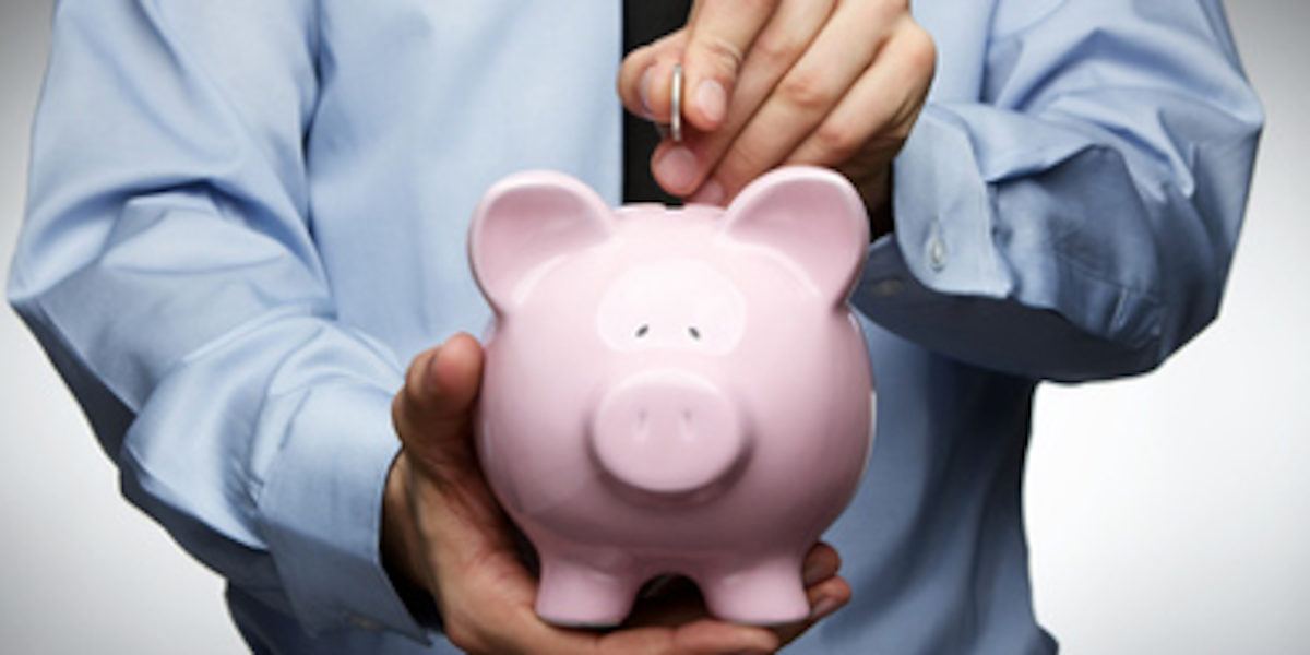 Geld Sparschwein sparen Schwein Hand
