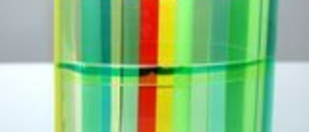 Vase; Glas, geschmolzen, geschnitten; Ø 25 cm Vase; Glas, geschmolzen, geschnitten; Ø 25 cm