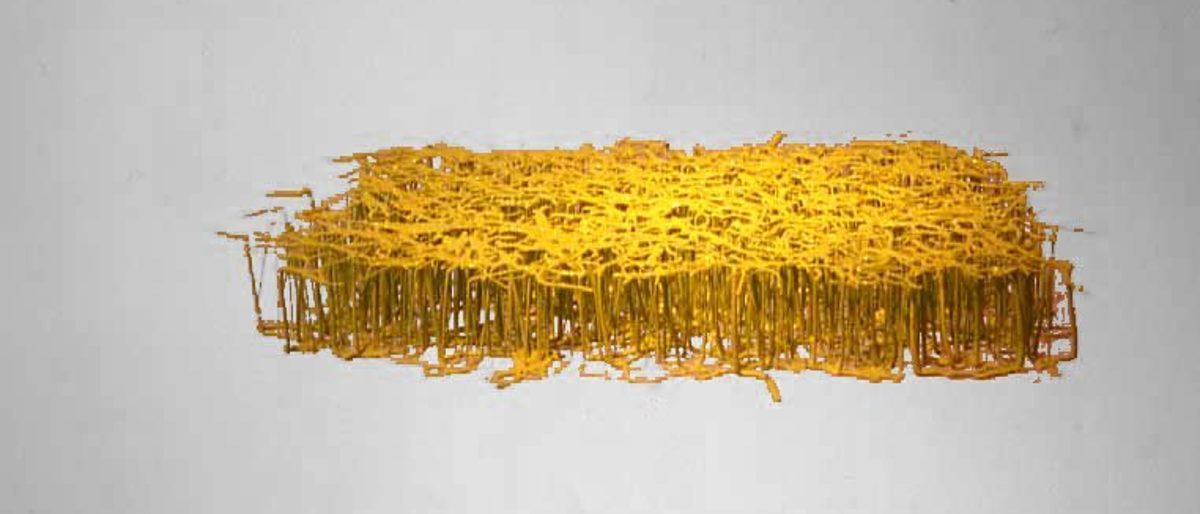 "Ohne Titel"; Objekt; Glasstäbe, gezogen, geschmolzen; 10 x 85 x 60 cm "Ohne Titel"; Objekt; Glasstäbe, gezogen, geschmolzen; 10 x 85 x 60 cm