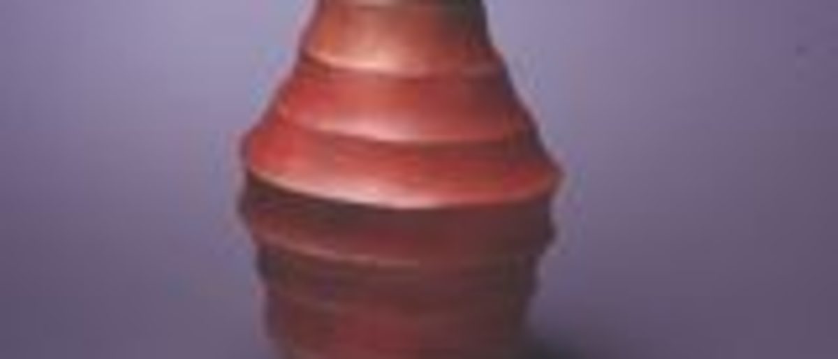 Vase; Kupfer,getrieben, patiniert; Ø 15 cm Vase; Kupfer,getrieben, patiniert; Ø 15 cm